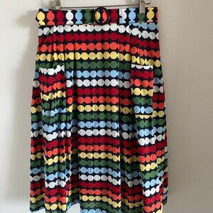 PLEADED SUMMER SKIRT AUSTRALIA FULLY LINED COTTON SIDE POCKETS LIKE NEW